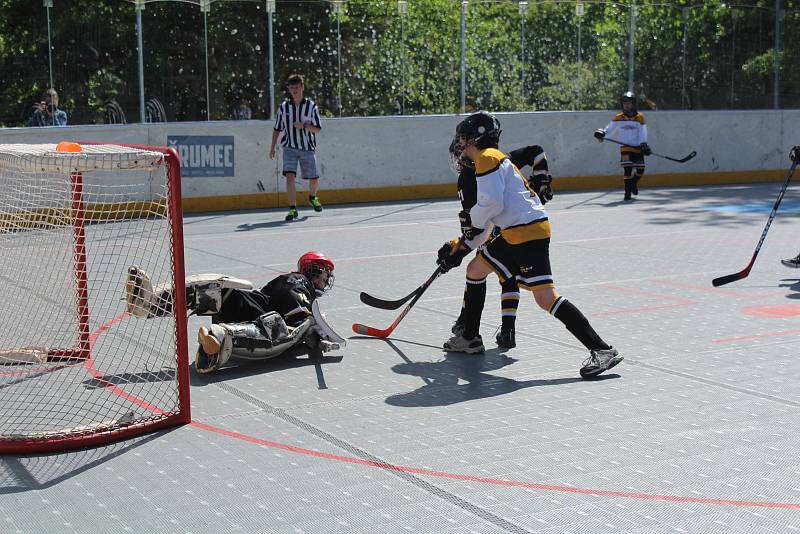 Hokejbalový turnaj přípravek v Prachaticích.