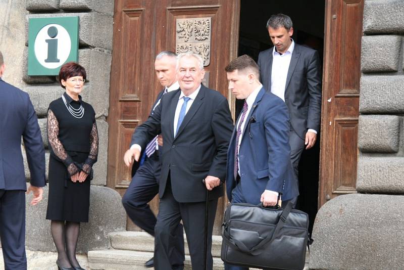Setkání s prezidentem Milošem Zemanem v Prachaticích.