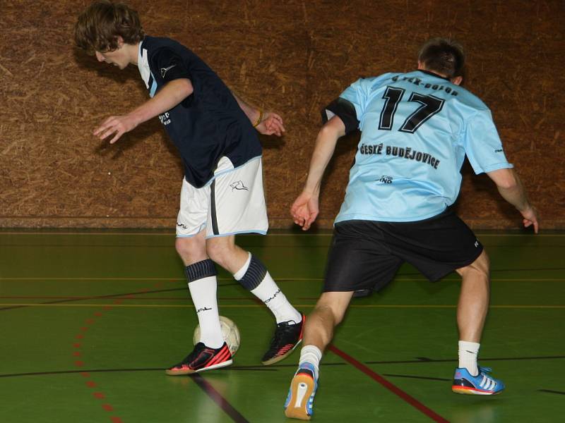 V sobtu 17. ledna se ve sportovní hale v Prachaticích odehrály zápasy krajského finále Českého poháru futsal sálové kopané. Foto z utkání Strabag  PT – FC Tex Color.