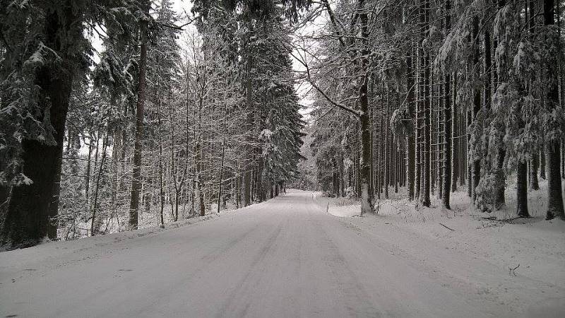 Zasněžená Šumava na konci dubna.