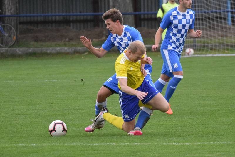 Vimperští fotbalisté vyhráli ve Vodňanech 1:0.