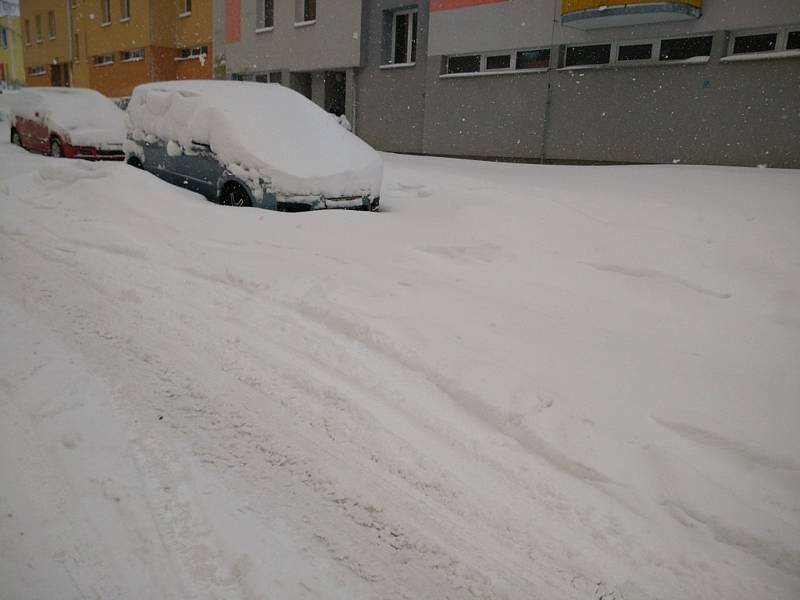 Zasněžené Volary v lednu 2019.