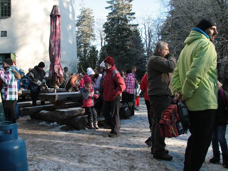 Novoroční výstup na vrchol Libína, prvního ledna 2016.