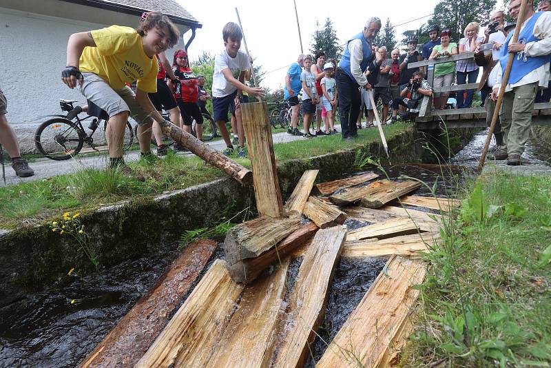 Ukázky plavení dříví po Schwarzenberském plavebním kanálu. Ilustrační foto.