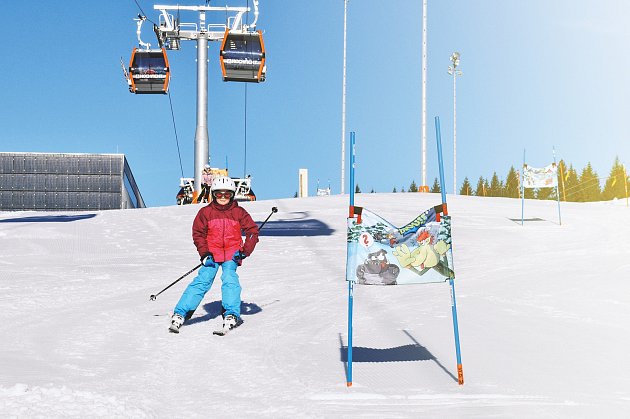 Komiksový slalom patří k nejoblíbenějším dětským atrakcím na Hochfichtu.