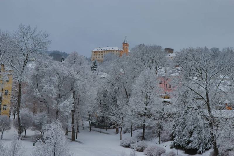 Březnový sníh ve Vimperku. Foto: Leoš Russ