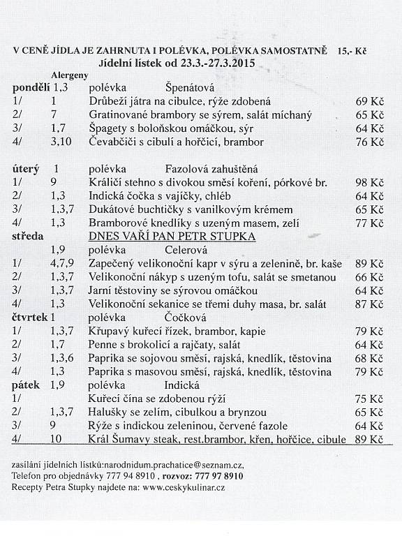 Týdenní nabídka - Národní dům Prachatice