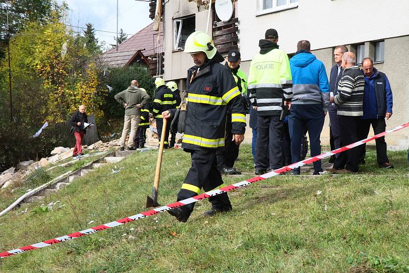 Výbuch v Lenoře zdemoloval obytný dům. Foto: Deník/Stanislav Falář