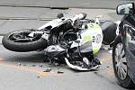 Nehoda motocyklu. Ilustrační foto.