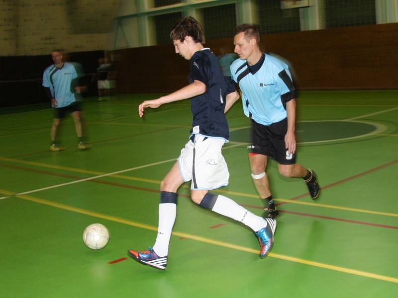 V sobotu 17. ledna se ve sportovní hale v Prachaticích odehrály zápasy krajského finále Českého poháru futsal sálové kopané. Foto z utkání Strabag  PT – FC Tex Color.