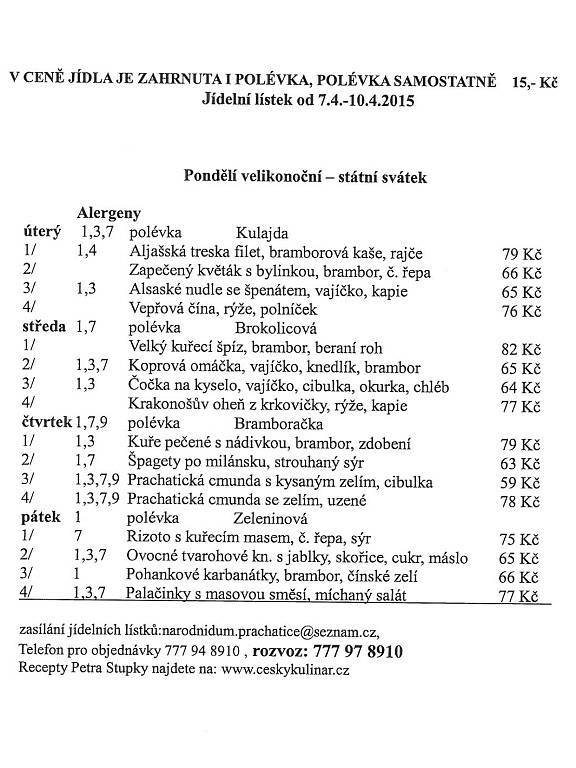 Týdenní nabídka - Národní dům Prachatice