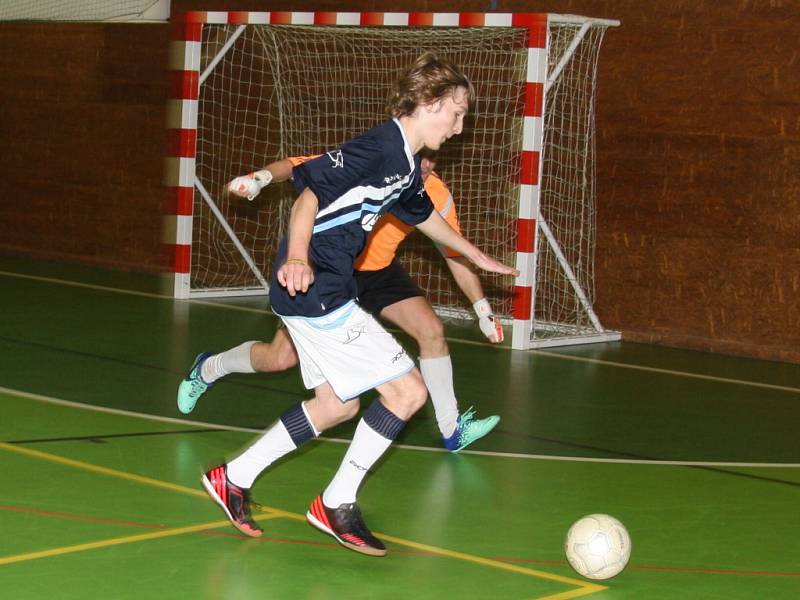 V sobotu 17. ledna se ve sportovní hale v Prachaticích odehrály zápasy krajského finále Českého poháru futsal sálové kopané. Foto z utkání Strabag  PT – FC Tex Color.