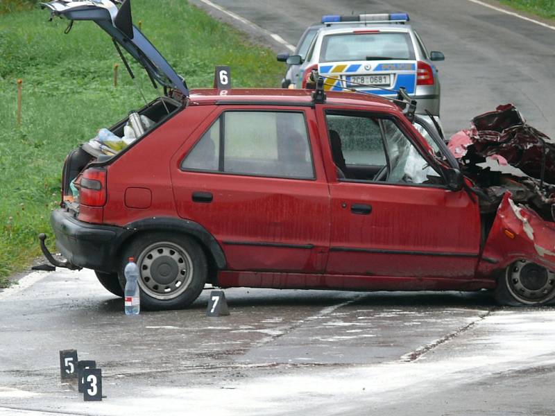 Nehoda na železničním přejezdu ve Čkyni.