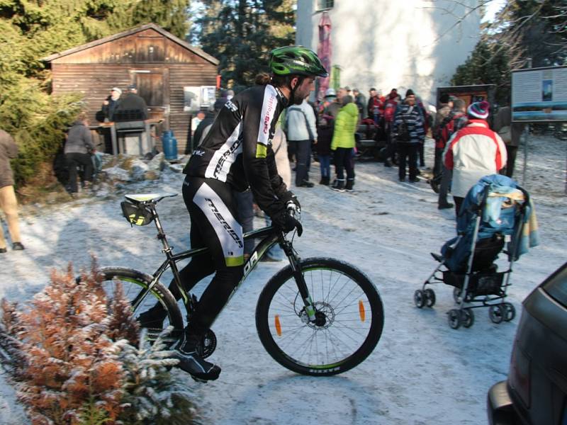 Novoroční výstup na vrchol Libína, prvního ledna 2016.