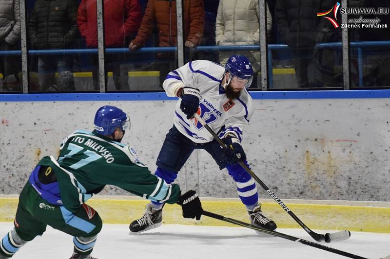 Hokejová Krajská liga: HC Vimperk - HC Milevsko 3:2.