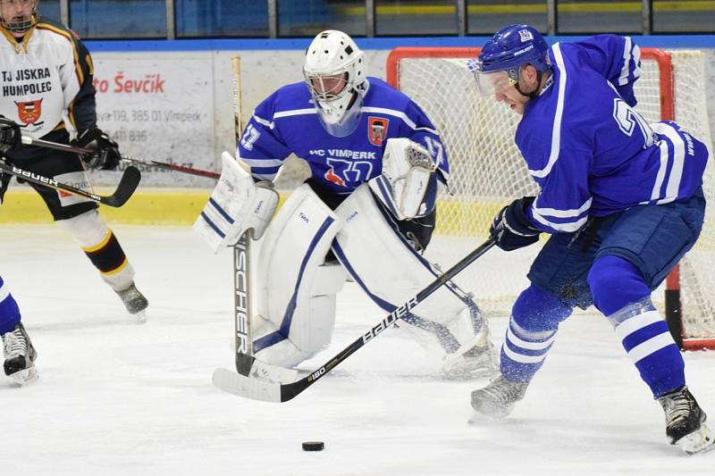 Hokejová Krajská liga: Vimperk - Humpolec 2:3.