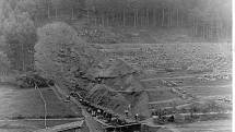Stavba Husinecké přehrady v roce 1934.