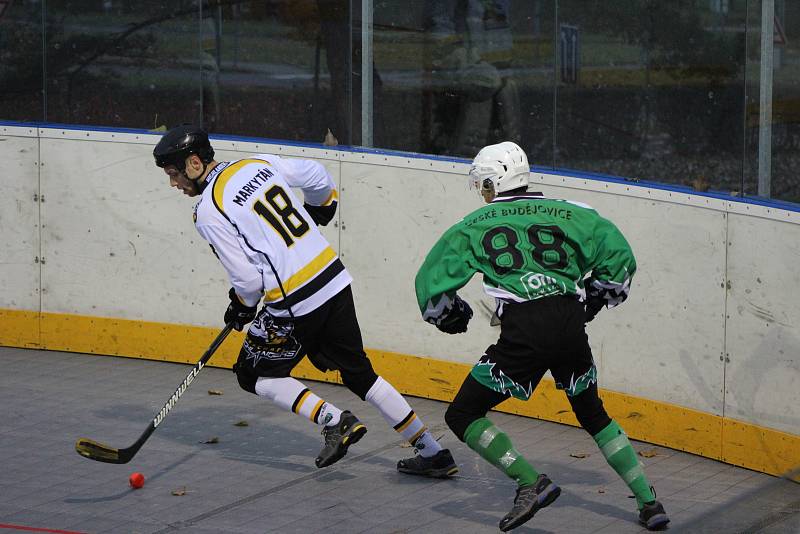 Hokejbalová první liga: HBC Prachatice - Pedagog Č. Budějovice 4:2.