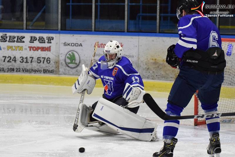 Krajská hokejová liga: Vimperk - Soběslav 6:4.