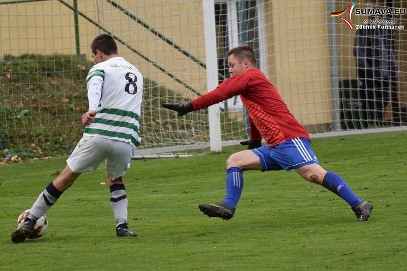 Fotbalová I.B třída: Vacov - Čkyně 0:2.