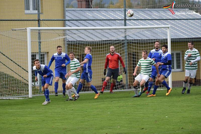 Fotbalová I.B třída: Vacov - Čkyně 0:2.