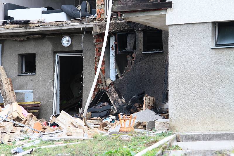 Výbuch v Lenoře zdemoloval obytný dům. Foto: Deník/Stanislav Falář