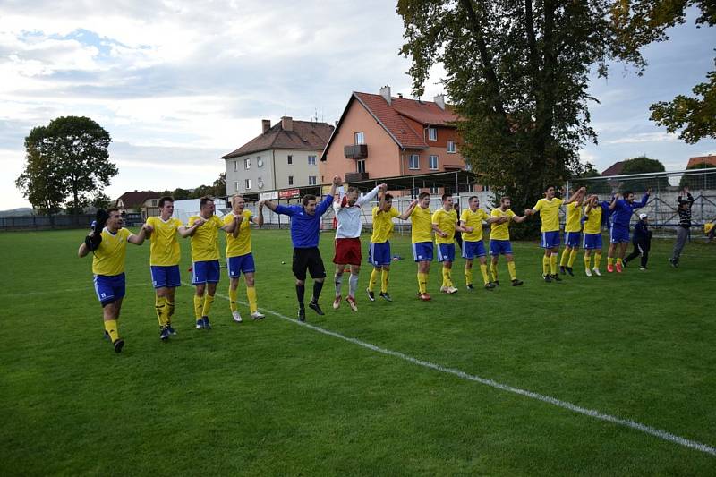 Vimperští fotbalisté vyhráli ve Vodňanech 1:0.