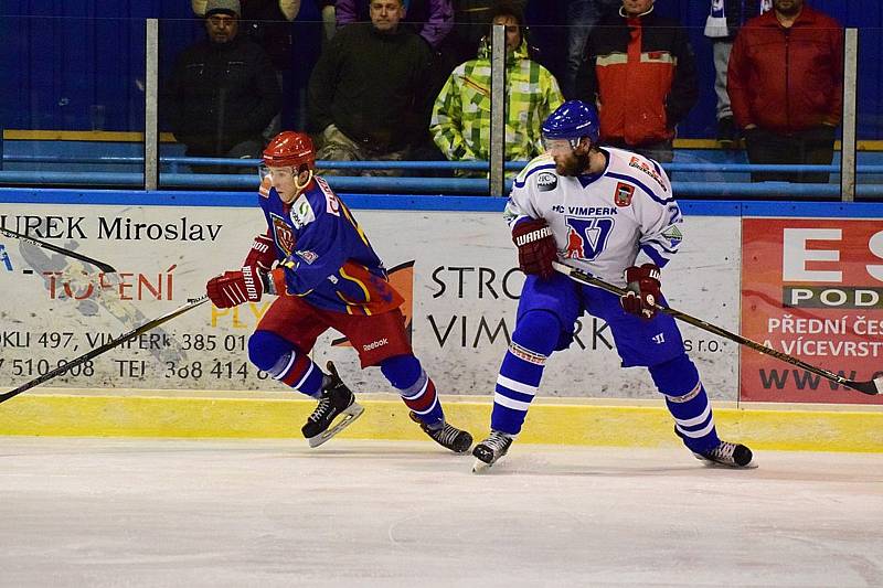 Vimperští hokejisté porazili Telč 5:4.