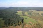 Národní park Šumava, letecký snímek.