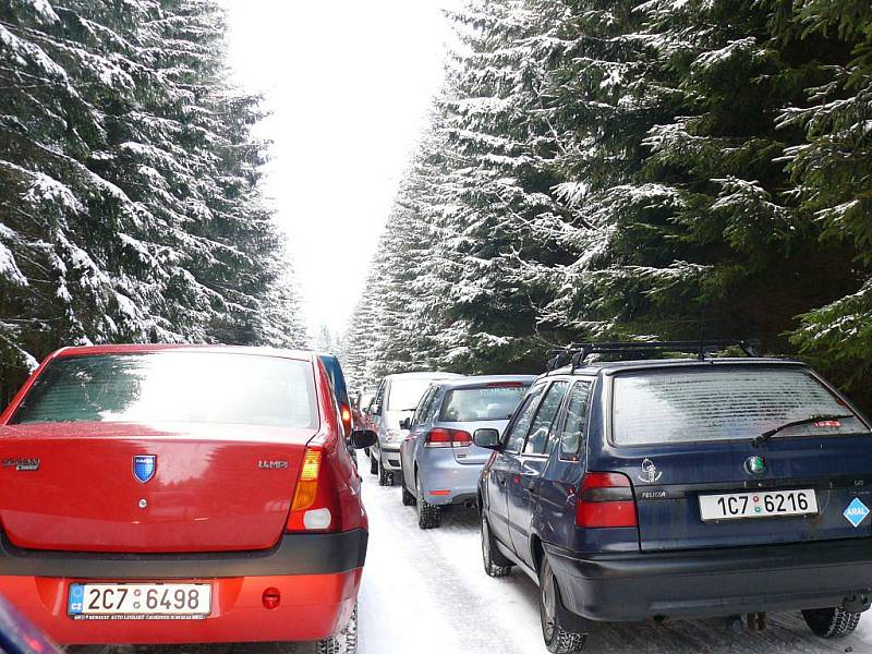 Cesta od rozhledny byla totálně ucpaná.