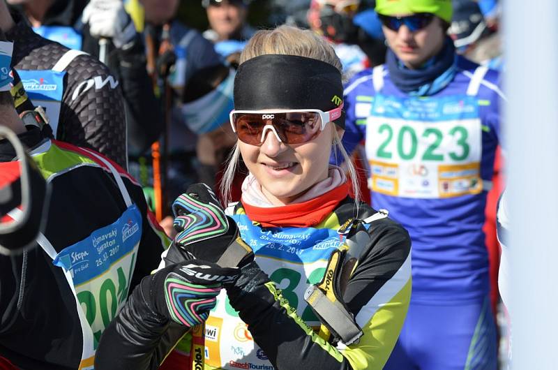 První díl 32. ročníku Šumavského Skimaratonu absolvovali lyžaři klasici mezi Modravou a Kvildou. Běželo se volnou technikou, zítra je na programu klasika.Foto: Zdeněk Formánek