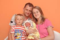 DAVID ŠIMEK, LENORA. Narodil se v pondělí 1. července v 18 hodin a 59 minut ve strakonické porodnici. Vážil 2 950 gramů. Má brášku Marečka (4 roky). Rodiče: Gabriela a Milan.
