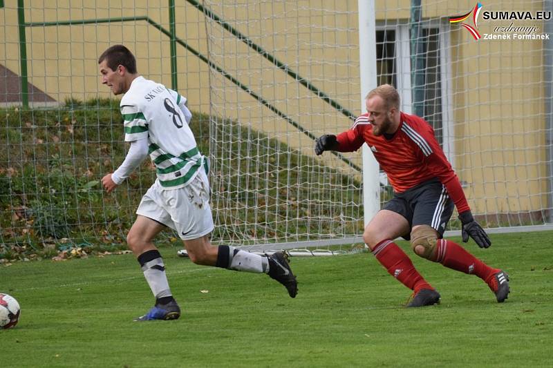 Fotbalová I.B třída: Vacov - Čkyně 0:2.