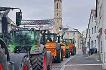 Stávka zemědělců Freyung, Německo.