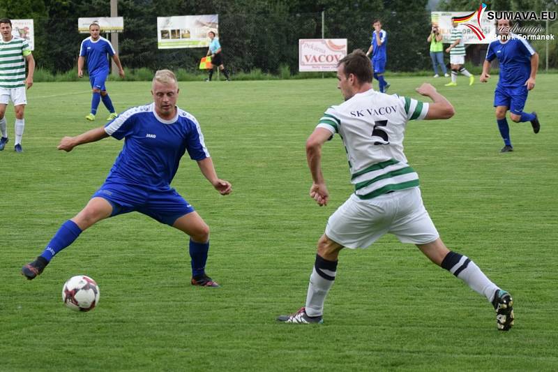 Fotbalová I.B třída: Vacov - Husinec 7:1.