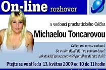 Ve středu 13. května 2009 se od 10.00 hodin do 11.00 hodin na našich stránkách uskutečnil on-line rozhovor s vedoucí prachatického Céčka Michaelou Toncarovou. 