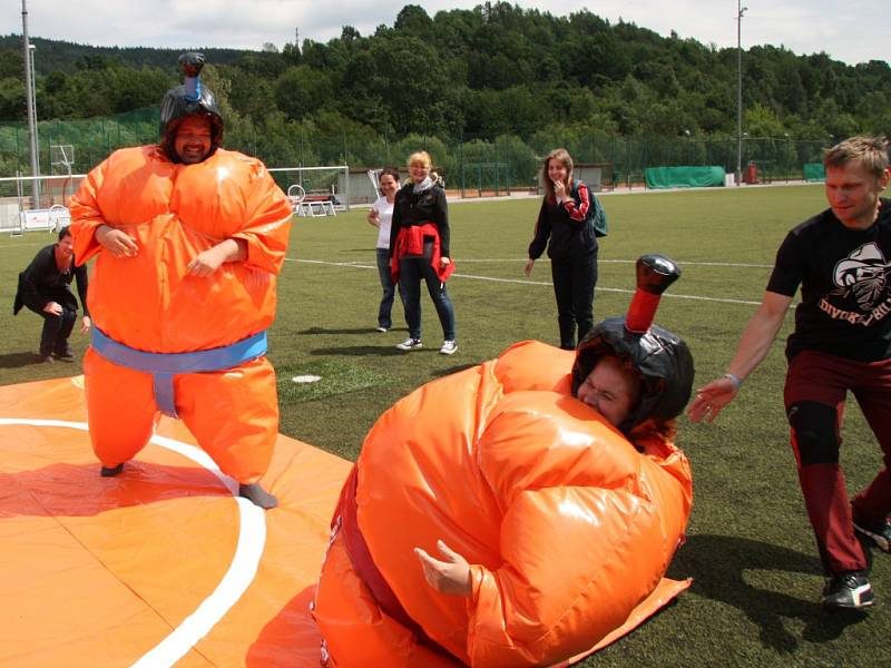 Centrum Stroom Dub připravilo na čtvrteční den výjimečnou sportovně kulturní akci nazvanou Spartakiáda pod Libínem 2015 pro osoby se zdravotním postižením z různých míst České republiky. Vrcholem bylo společné cvičení osob se zdravotním postižením.