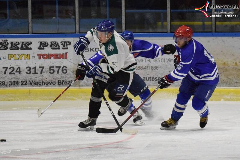 Hokejová Krajská liga: HC Vimperk - Slavoj Český Krumlov 3:5.