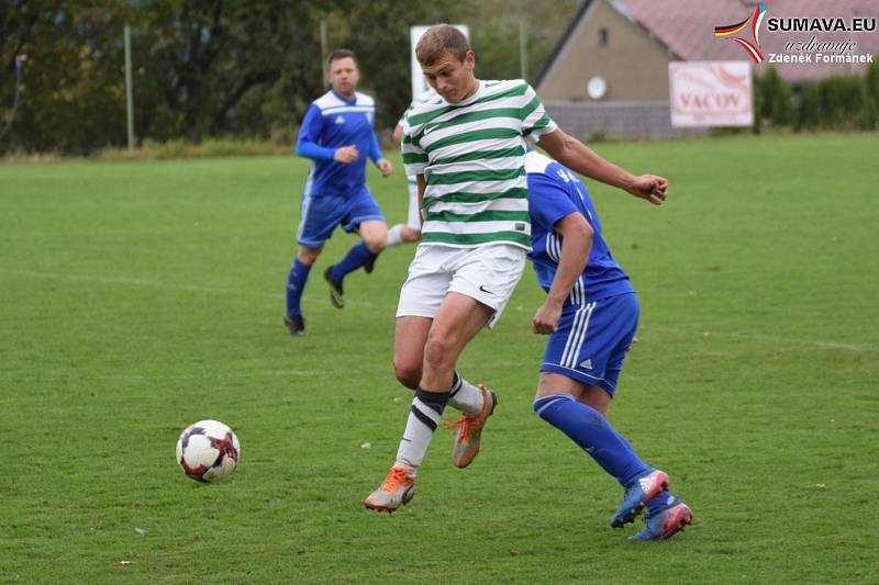 Fotbalová I.B třída: Vacov - Čkyně 0:2.