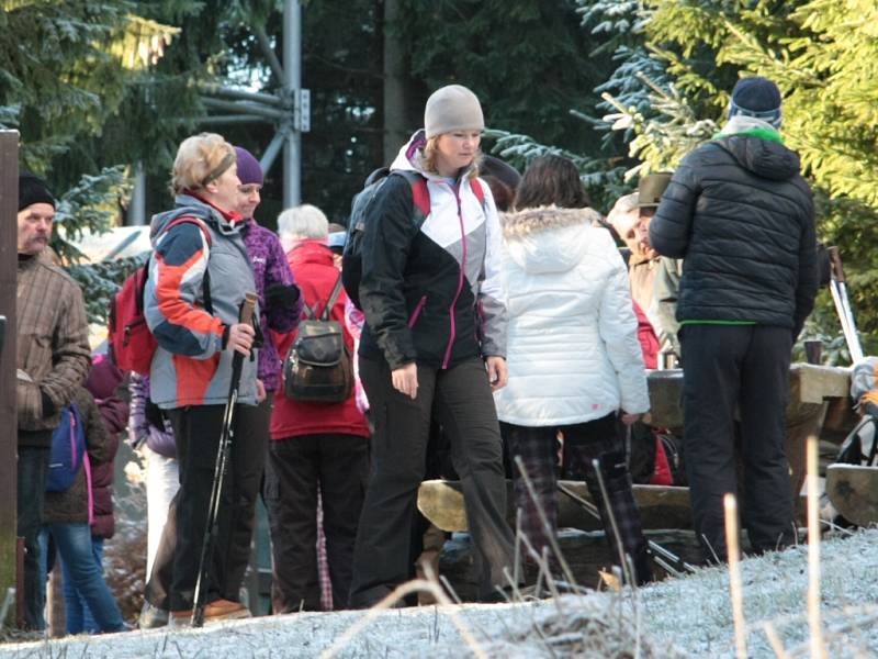 Novoroční výstup na vrchol Libína, prvního ledna 2016.