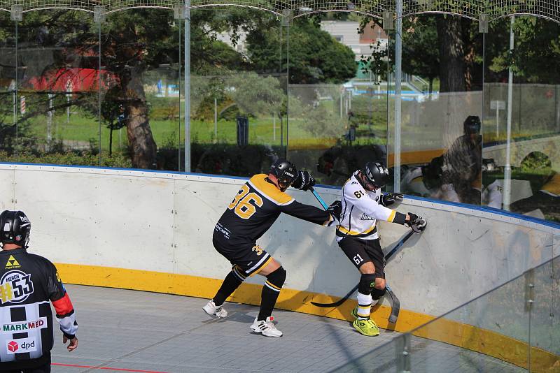 První hokejbalová liga: Prachatice - Suchdol 1:6.