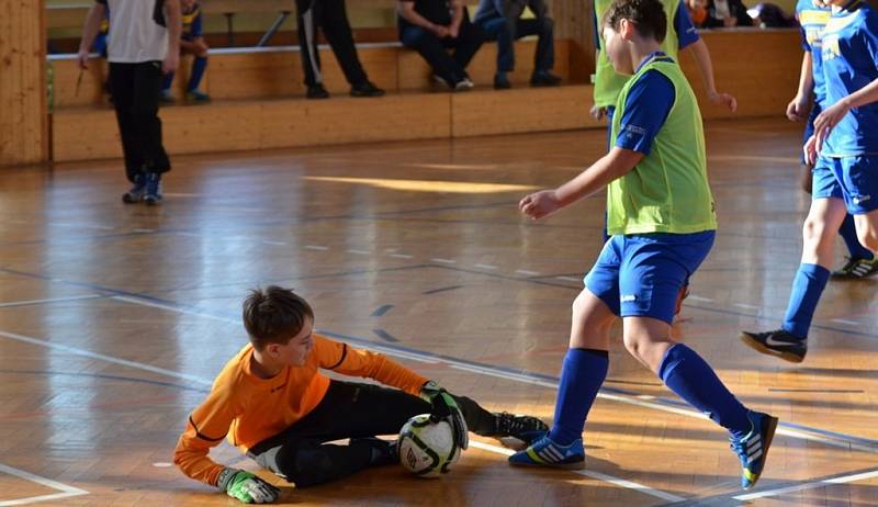 Halový fotbalový turnaj U13 ve Vimperku.