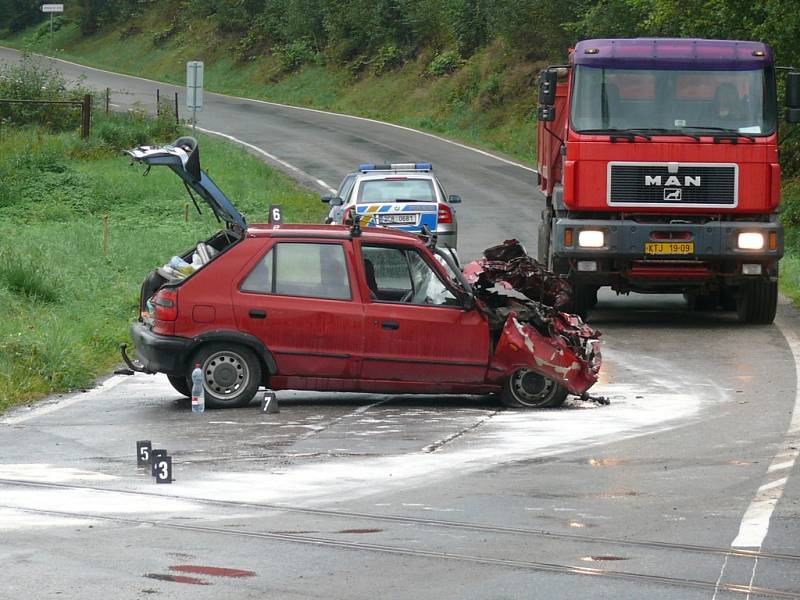 Nehoda na železničním přejezdu ve Čkyni.