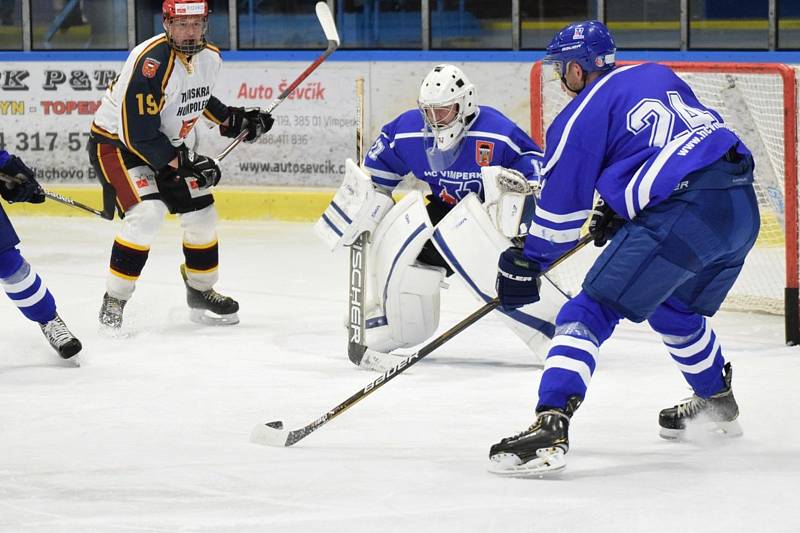 Hokejová Krajská liga: Vimperk - Humpolec 2:3.