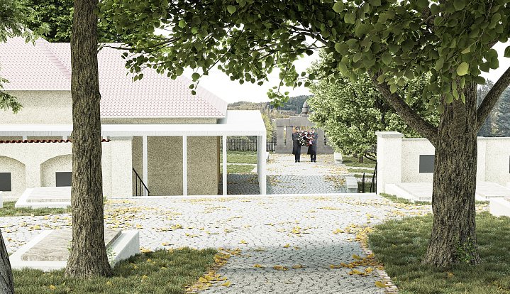 Studie, jak by mohl vypadat Městský hřbitov v Prachaticích od společnosti Ateliér Za mák.
