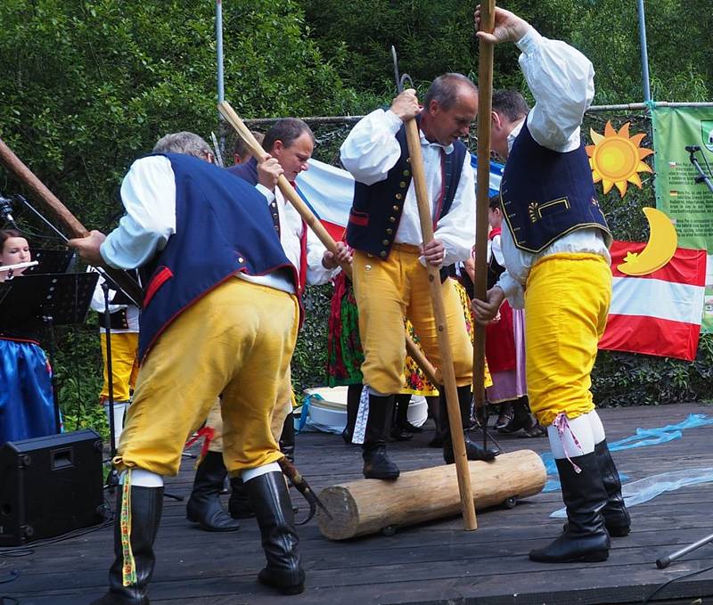 Ukázky plavení dříví po Schwarzenberském plavebním kanálu. Ilustrační foto.