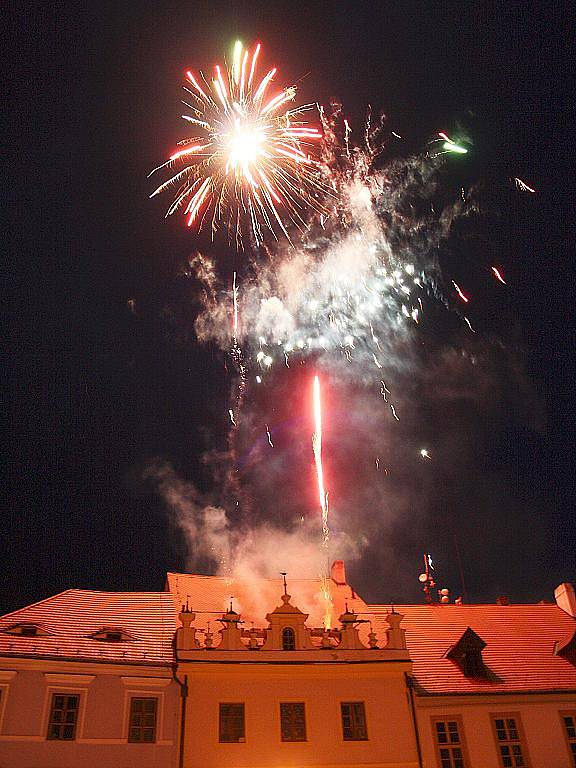 Novoroční ohňostroj v Prachaticích