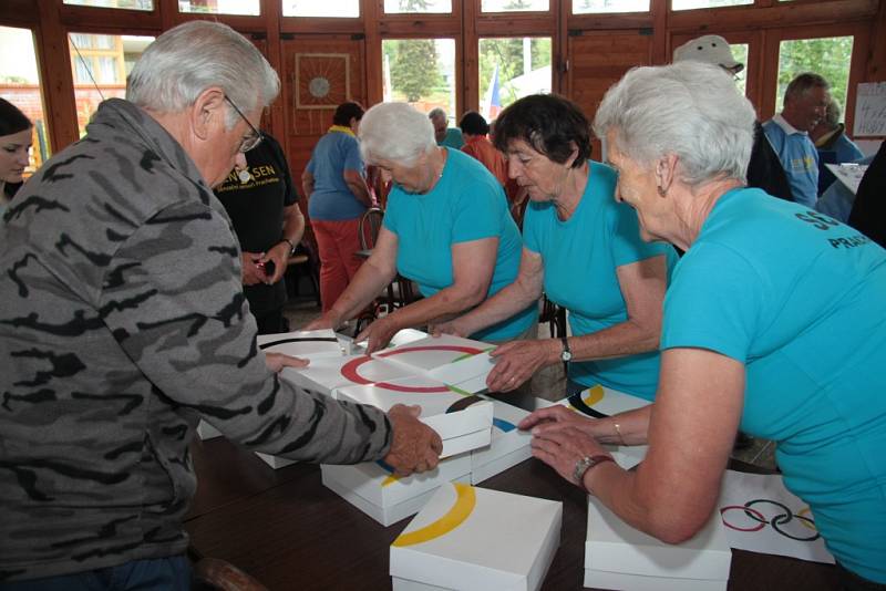 Čtvrtý ročník seniorských her nezastavil ani včerejší déšť, v záloze měli pořadatelé z městské organizace svazu důchodců i mokrou variantu.