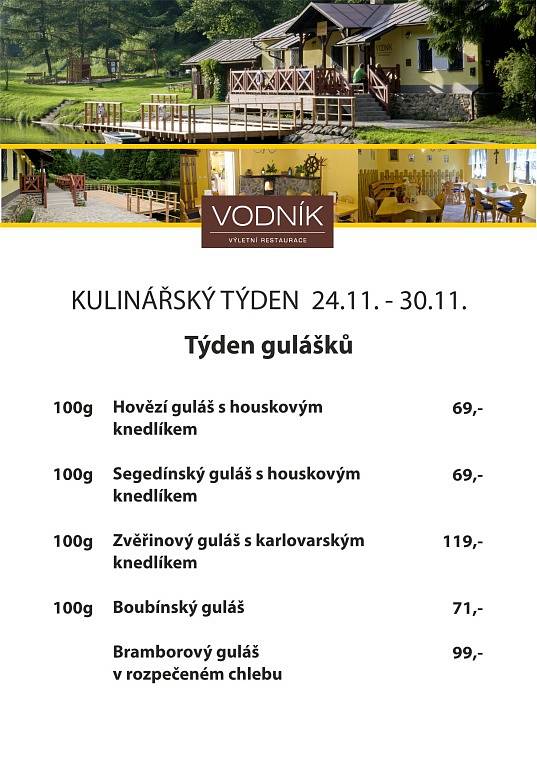 Týdenní nabídka - Restaurace Vodník Vimperk