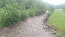 Průtok řeky Blanice pod Kratušínem ve středu 10. června kolem poledne.